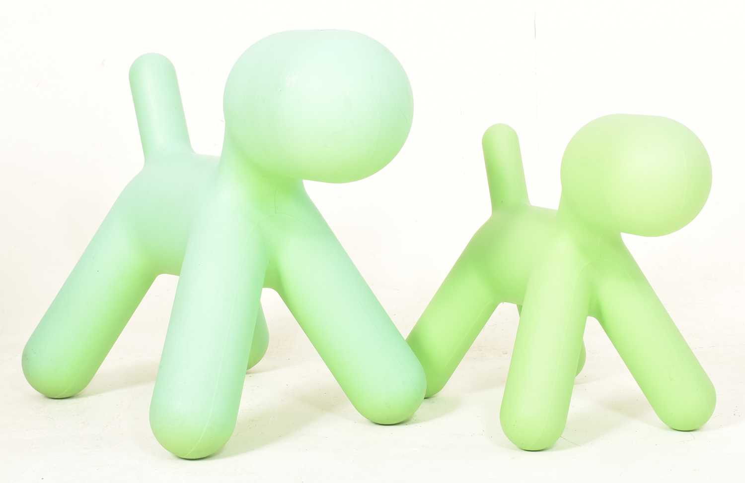 Lot 15 - EERO AARNIO X MAGIS, ITALY - PUPPY - TWO CONTEMPORARY PLASTIC STOOLS / SEATS