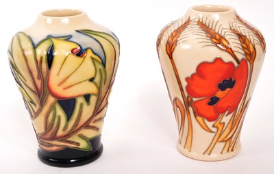 Lot 157 - MOORCROFT POTTERY - TWO CONTEMPORARY CERAMIC FLORAL VASES