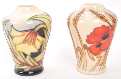 Lot 157 - MOORCROFT POTTERY - TWO CONTEMPORARY CERAMIC FLORAL VASES