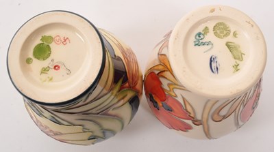 Lot 157 - MOORCROFT POTTERY - TWO CONTEMPORARY CERAMIC FLORAL VASES