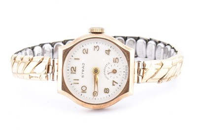 Lot 294 - 9CT GOLD LADIES COCKTAIL WATCH BY STRADA