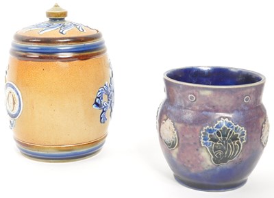 Lot 156 - ROYAL DOULTON - LAMBETH - EARLY 20TH CENTURY TOBACCO JAR & VASE